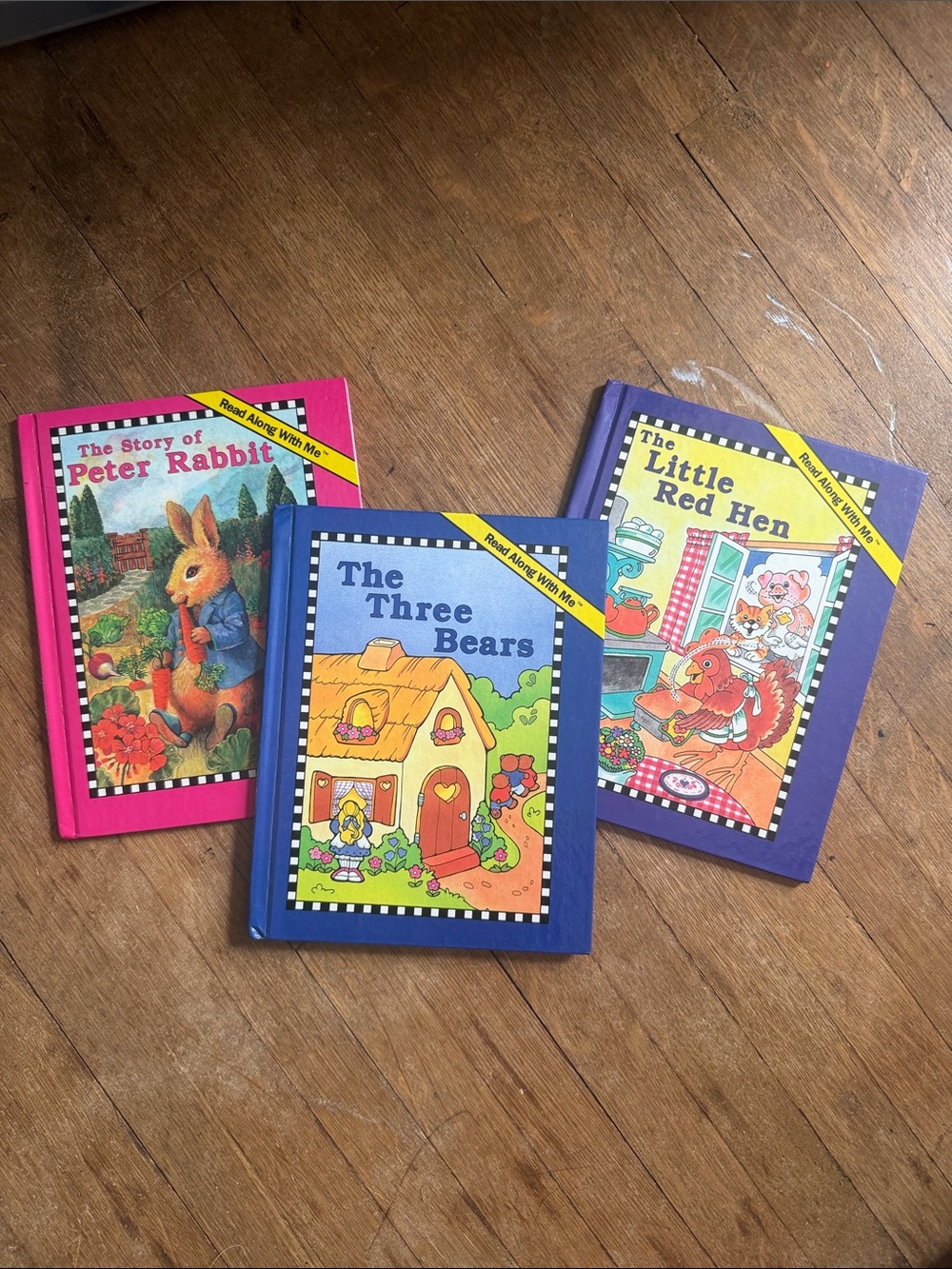 Vintage Bright Pink and Blue Children's Reading Books - Set of 3